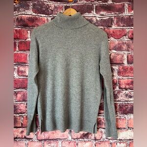 Nordstrom 100% Cashmere Turtleneck Sweater Heather Grey